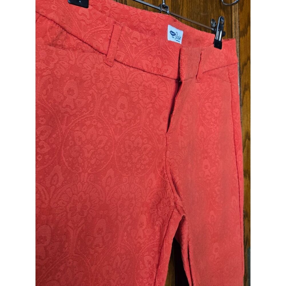 Old Navy Coral Pixie Textured Slim Pants Size 2 Straight Ankle - Picture 2 of 7